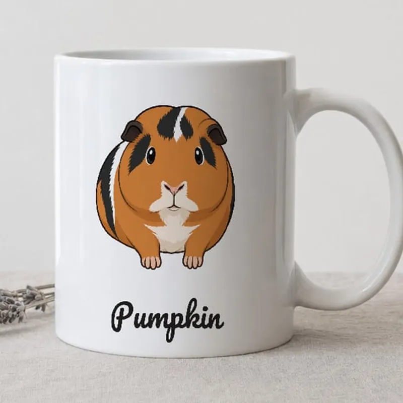 Example guinea pig mug: Pumpkin