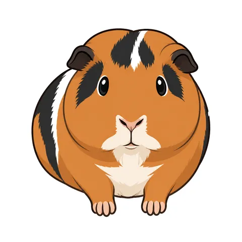 Pumpkin the guinea pig in the Cartoon style